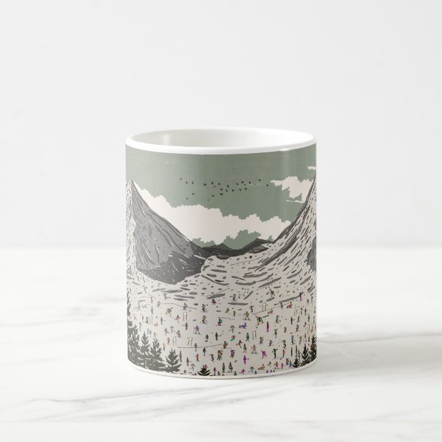 Mug Le beau paysage de ski d'hiver (Centre)