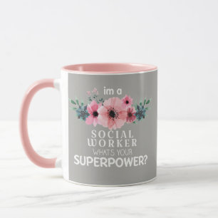 Mug Le bel assistant social de fleur