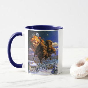 Mug Le bison tire le Père Noël