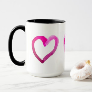 Mug Le blanc fait sur commande des coeurs de sonnerie