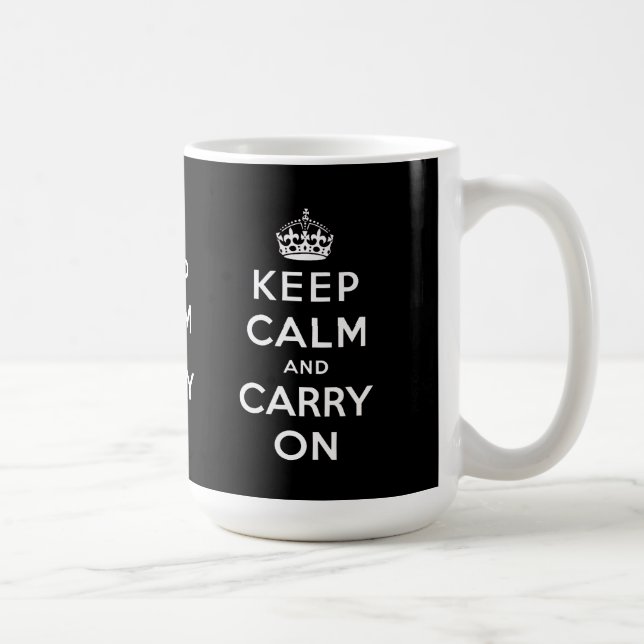 Mug Le blanc noir gardent le calme et continuent des (Droite)