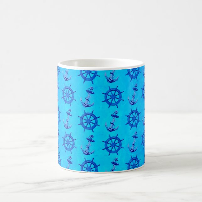 Mug Le bleu embarque la roue et l'ancre (Centre)