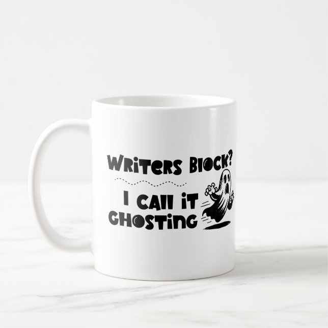 Mug Le bloc de l'écrivain est un ghosting (Gauche)