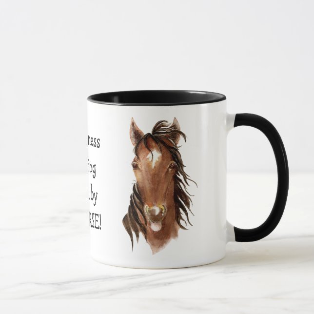 Mug Le bonheur est aimé par un CHEVAL ! Humour (Droite)
