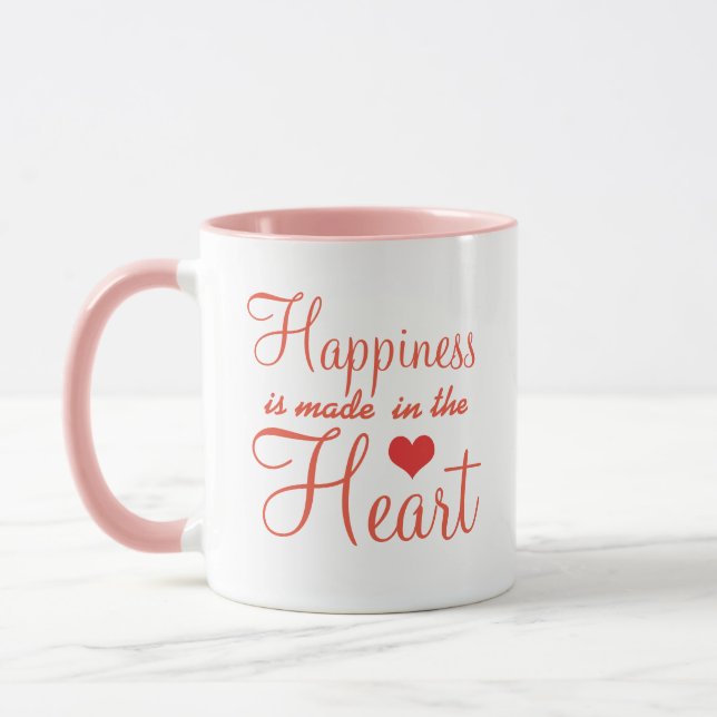 Mug Le bonheur est fait dans la citation du coeur (Gauche)