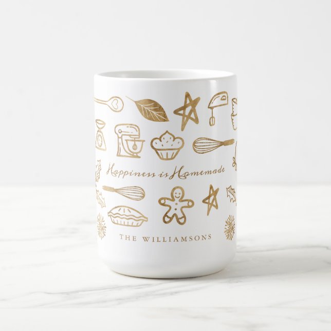 Mug Le Bonheur Est Fait Maison Gold Holiday Motif (Centre)