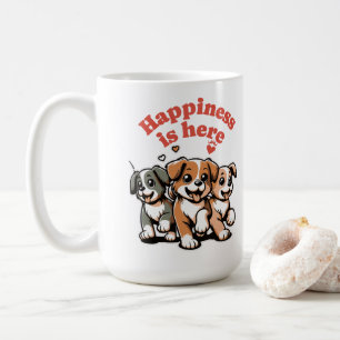 Mug Le Bonheur est là   Amoureux des chiens   Joli chi