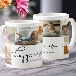 Mug Le bonheur est   Papa Black Calligraphy Photo