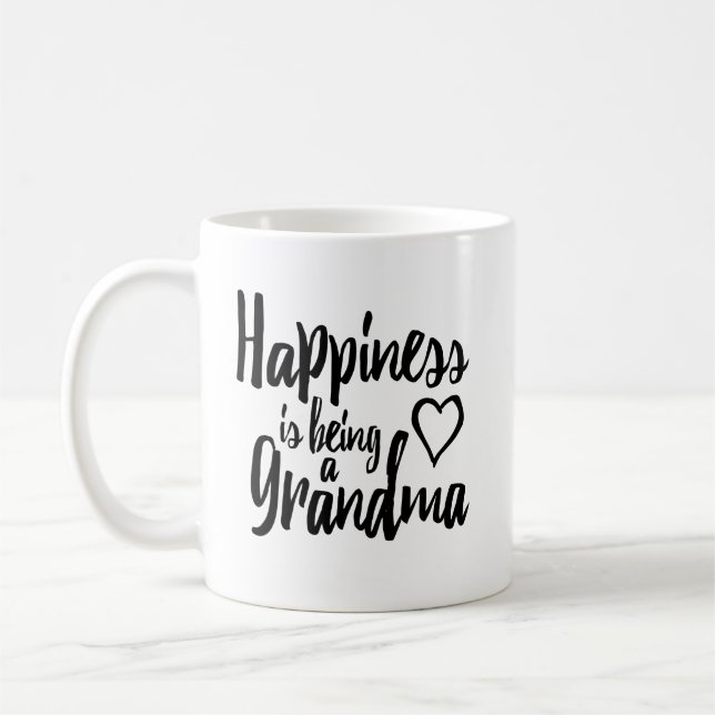 Mug Le bonheur est un coeur de grand-maman (Gauche)