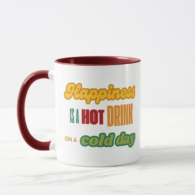 Mug Le bonheur est une boisson chaude le jour froid Ci (Gauche)