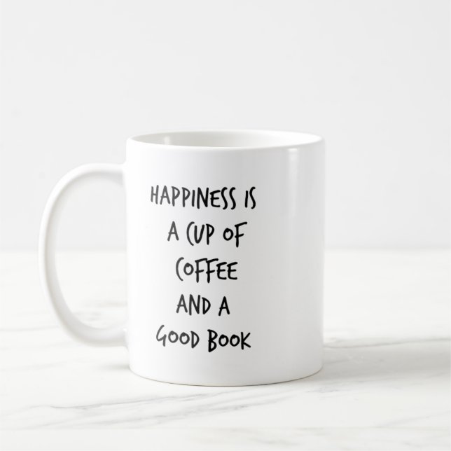 Mug "Le bonheur est une coupe de café et un bon livre" (Gauche)
