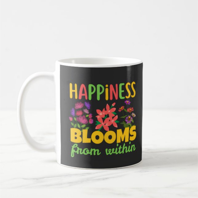 Mug Le bonheur fleurit de l'intérieur Printemps du bon (Gauche)
