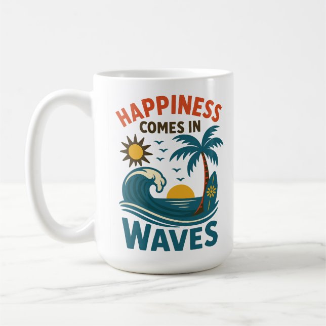 Mug Le bonheur vient en vagues - Café Inspirant (Gauche)