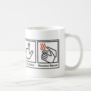 Mug Le bouton poussoir, reçoivent le lard
