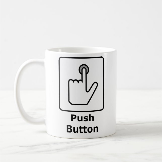 Mug Le bouton poussoir/reçoivent le lard (Gauche)
