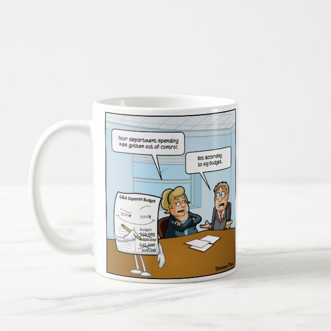 Mug Le budget déroutant de la bouillie de café amusant (Gauche)