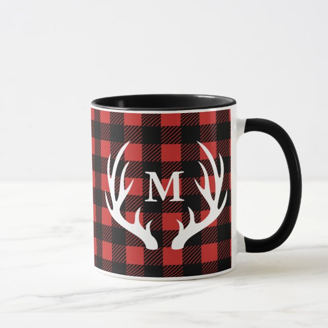 Mug Le Buffalo-Antlers De Cerf Blanc Russe Vérifie Le  (Droite)