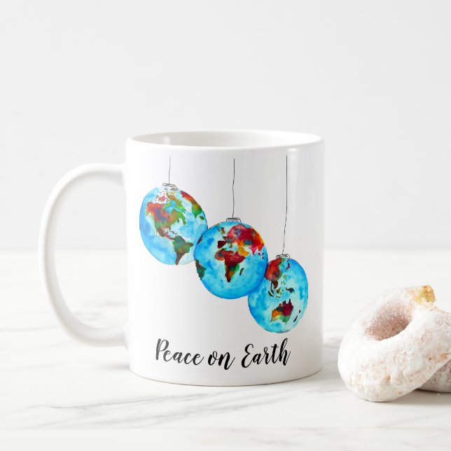 Mug Le cadeau de Noël de Noël de la Paix sur Terre (Avec donut)