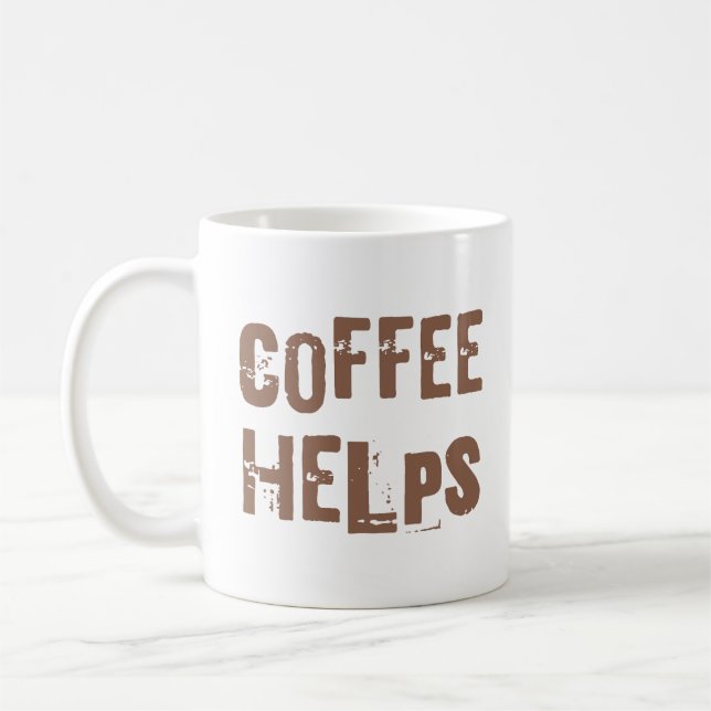 Mug le café aide typographie rétro drôle disant café (Gauche)