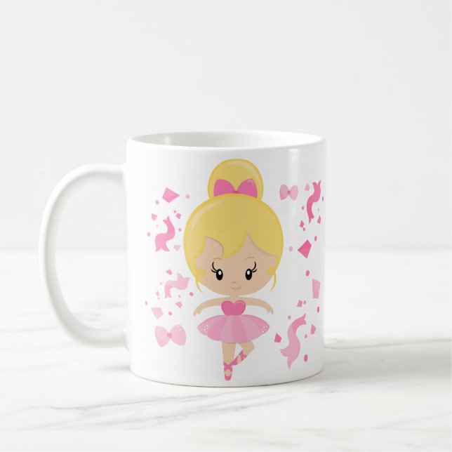 Mug Le café Ballerina me garde sur mes orteils drôle (Gauche)