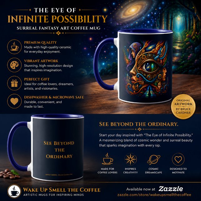 Mug Le café de l'Œil de Possibilité Infinie (Créateur téléchargé)