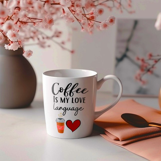 Mug Le café drôle est mon langage de l'amour (Créateur téléchargé)