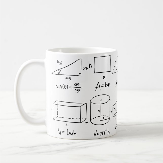Mug Le café et les mathématiques résolvent tous les pr (Gauche)