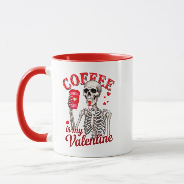 Mug Le Café Gothique Est Mon Squelette Valentin À Boir (Gauche)