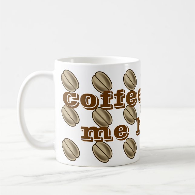 Mug Le café me rend heureux sur tout l'imprimé (Gauche)
