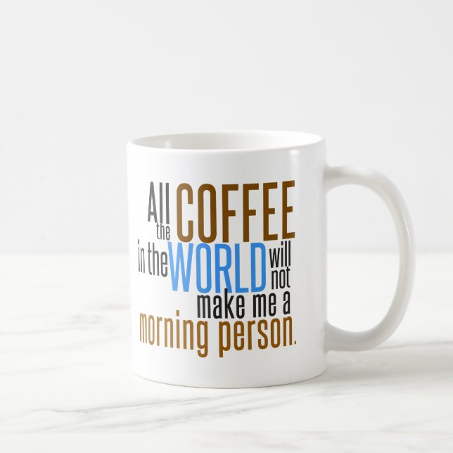 Mug Le café ne me fera pas une personne de matin (Droite)