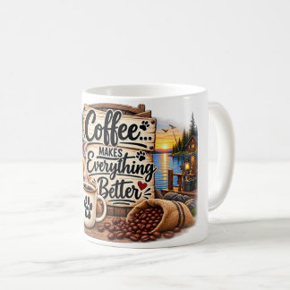 Mug Le café rend tout meilleur – Chien de vie lacustre
