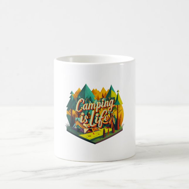 Mug Le camping est la vie (Centre)