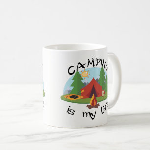 Mug Le camping est ma tente et forêt de la vie
