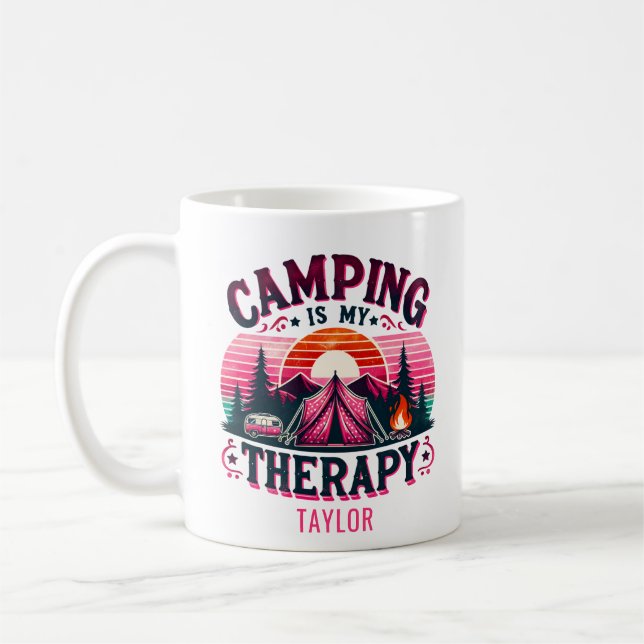 Mug Le camping est ma thérapie (Gauche)