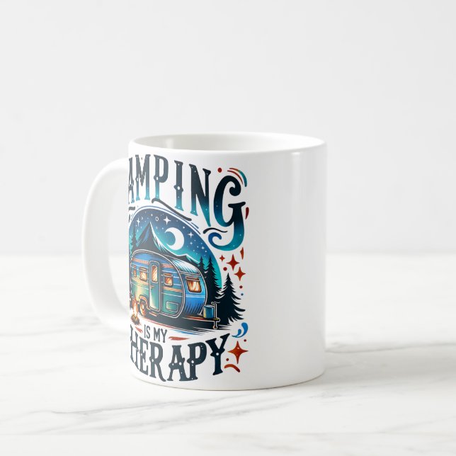 Mug Le camping est ma thérapie (Devant gauche)
