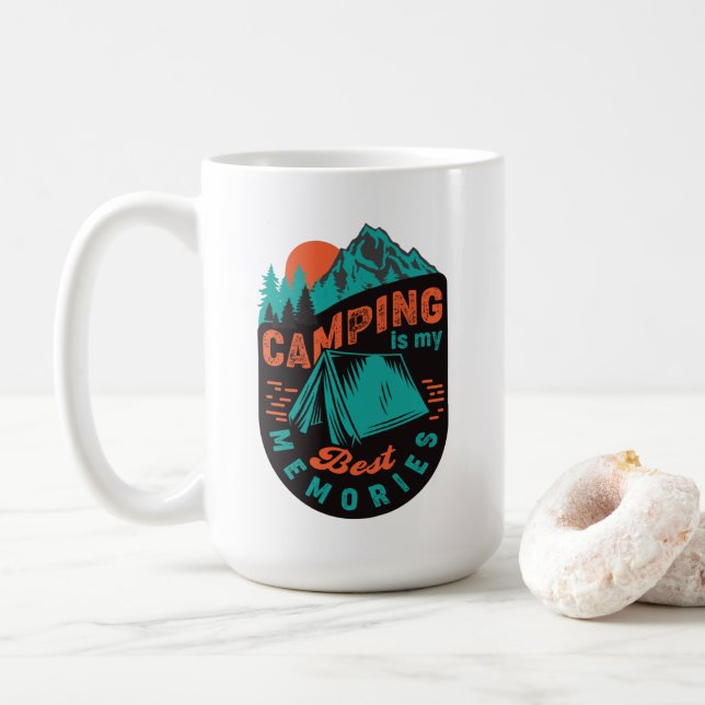 Mug Le camping est mes meilleurs souvenirs (Avec donut)