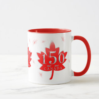 Mug Le Canada 150 feux d'artifice de feuille d'érable