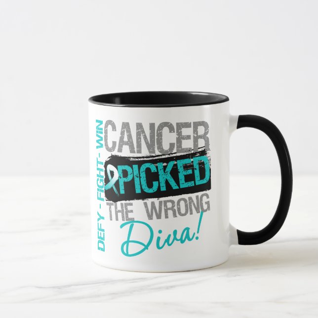 Mug Le cancer du col de l'utérus a sélectionné la diva (Droite)