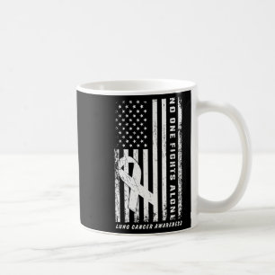 Mug Le cancer du poumon seul drapeau américain blanc R