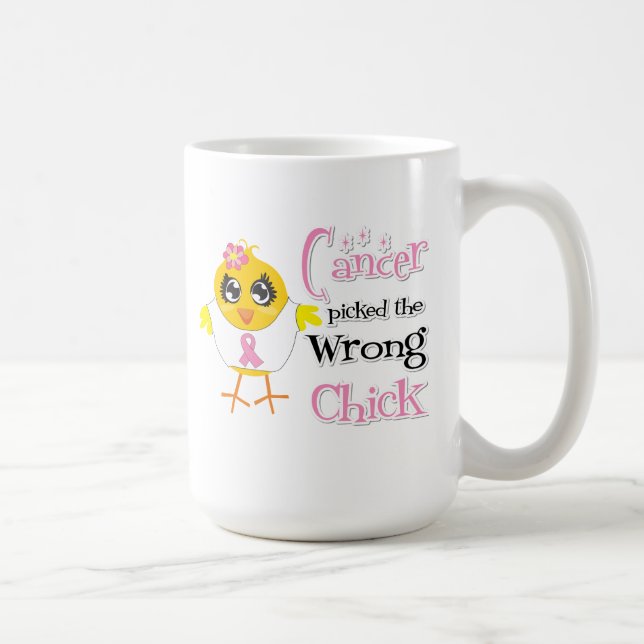 Mug Le cancer du sein a sélectionné le poussin faux (Droite)