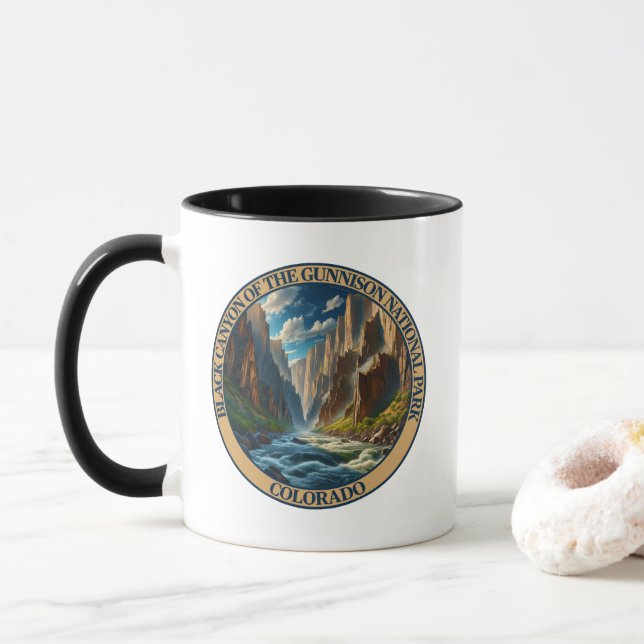 Mug Le canyon noir du parc national Gunnison (Avec donut)