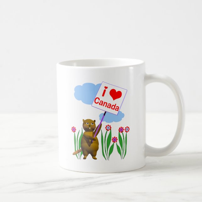 Mug Le Castor canadien aime le Canada (Droite)