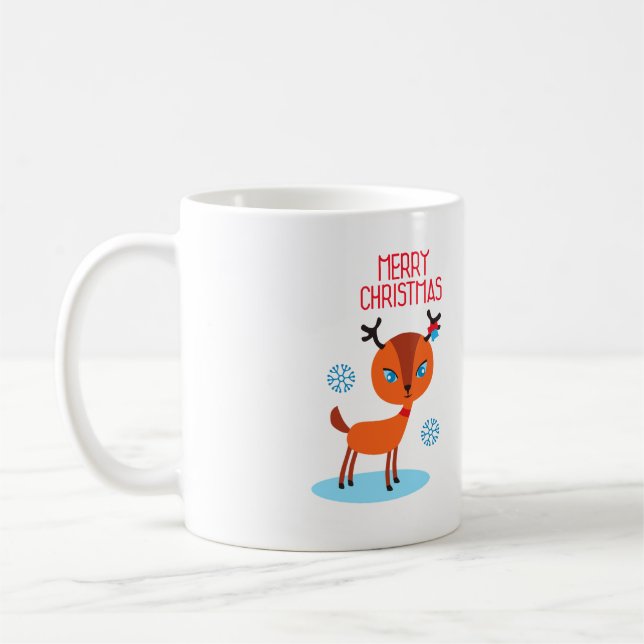 Mug Le cerf commun indique joyeux Noël ! (Gauche)