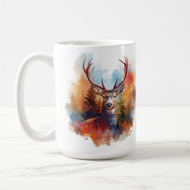 Mug Le cerf dans une forêt d'automne (Gauche)