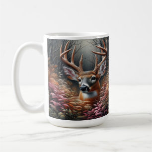 Mug Le cerf de Buck Poulage À Travers Le Foliage Fores