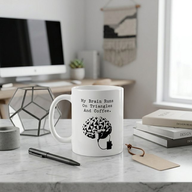 Mug Le Cerveau Fonctionne aux Triangles Café Amateur d (Créateur téléchargé)