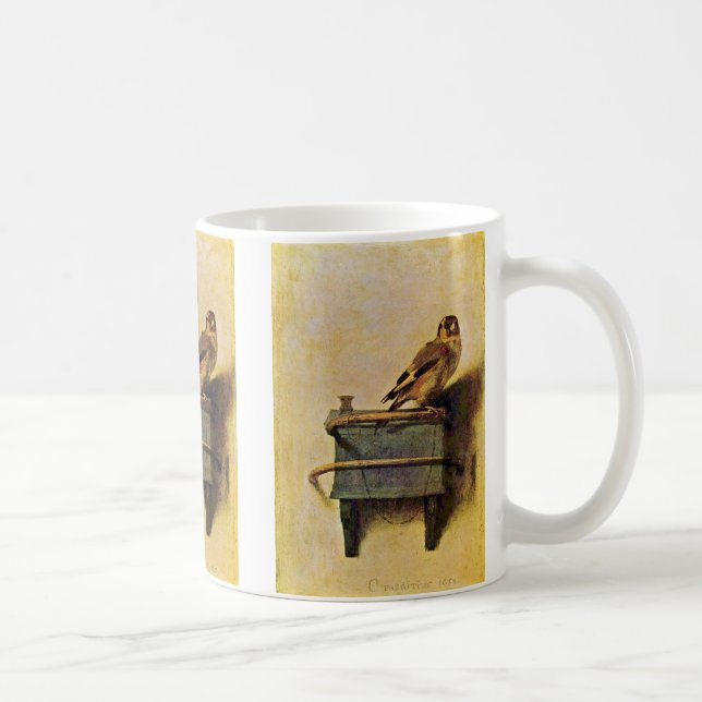 Mug Le chardonneret., Puttertje par Carel Fabritius (Droite)