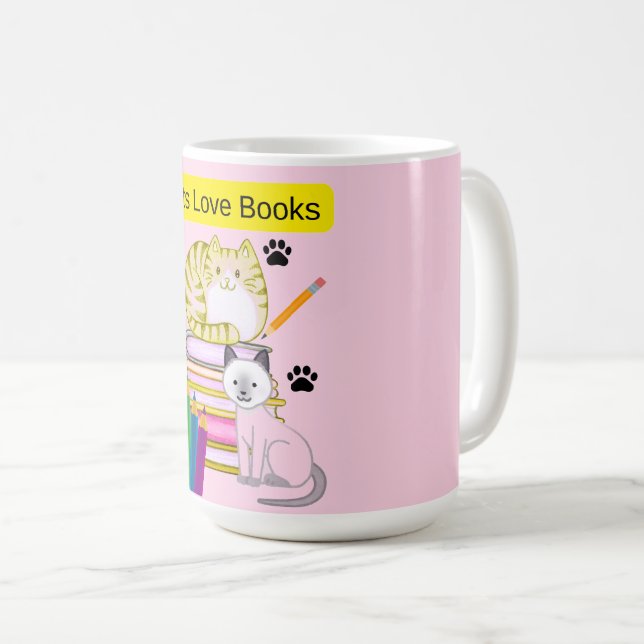Mug Le chat aime les livres (Devant droit)