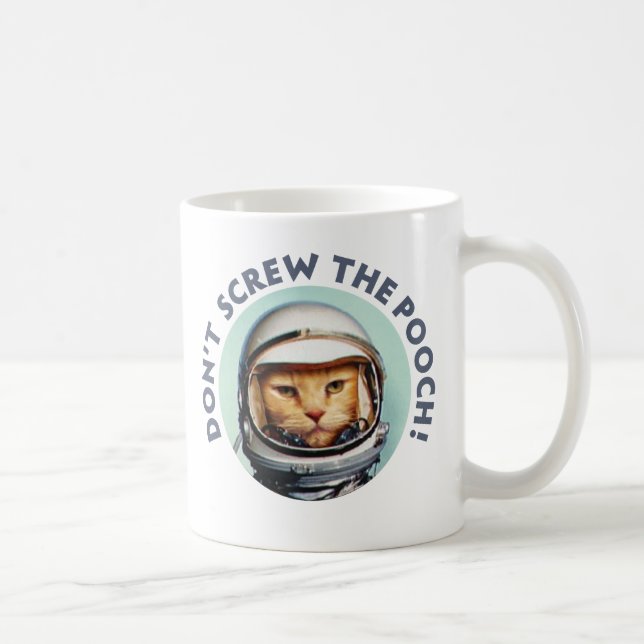 Mug Le chat de l'espace "tasse ne vissent pas cabot" (Droite)