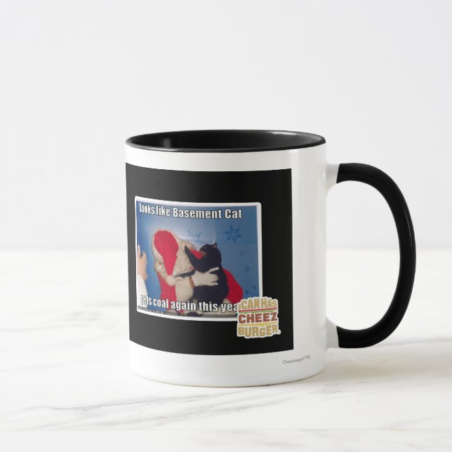 Mug Le chat de sous-sol obtient le charbon (Droite)
